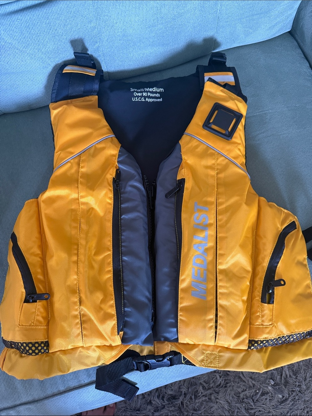 Medalist Men's Yellow Life Jacket PFD - Small/Medium